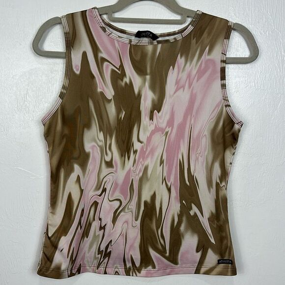Athleta Sleeveless Crew Neck Abstract Print Stretch Top Size M - Picture 1 of 8